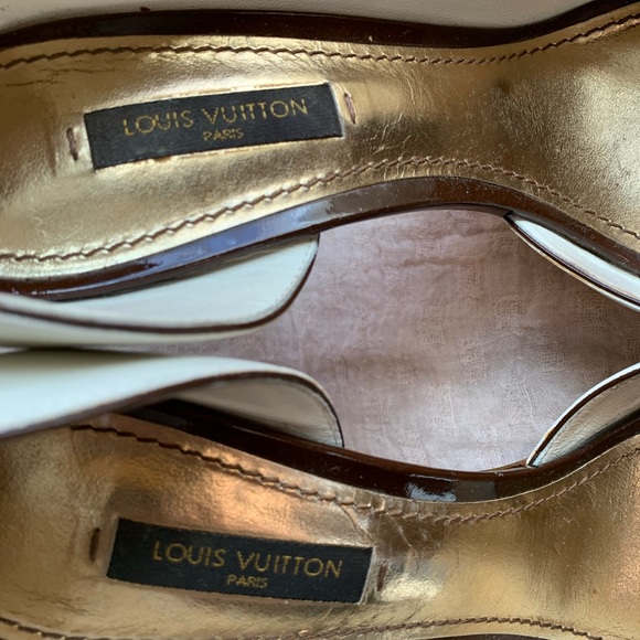 Louis Vuitton white leather shoes with 4” heels - Picture 5 of 8